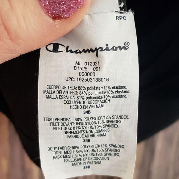 NWT Champion Maximum Support Zip Front, Sz 34B - Picture 12 of 13